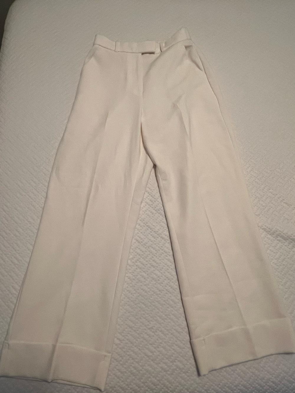 Abercrombie & Fitch Cream Wide-Leg Trousers